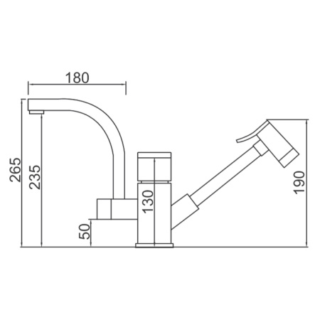 Смеситель для кухонной мойки Ledeme L4055-4 с гигиеническим душем