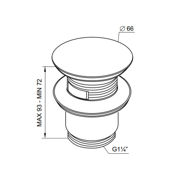 Выпуск для умывал. 1 1/4" латунь хром, CLICK-CLAK Prevex