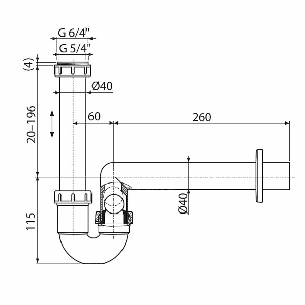 Сифон для сбора конденсата Alcaplast AKS3 DN40