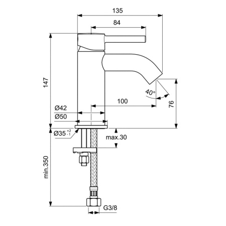 Смеситель для раковины Ideal Standard Ceraline BC268AA, хром