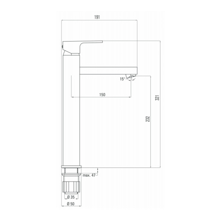 Смеситель для умывальника Deante ANEMON BCZ_021K высокий