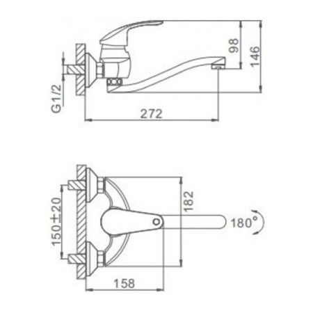 Смеситель для кухонной мойки Frap F4621 хром
