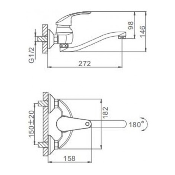 Смеситель для кухонной мойки Frap F4621 хром