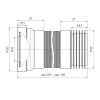 Гофра для унитаза с манжетой 110 мм х 395-1115мм Ани Пласт