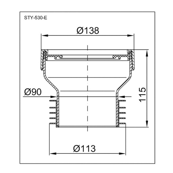 Патрубок для унитаза прямой STYRON Патрубок для унитаза прямой STYRON