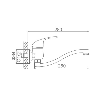 Смеситель для кухни настенный Ledeme L4629-B