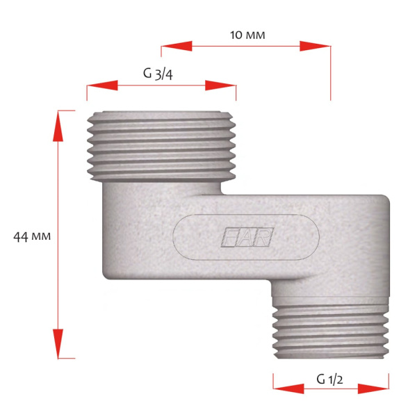 Эксцентрик 3/4" НР х 1/2" НР х 1 см FAR Эксцентрик 3/4" НР х 1/2" НР х 1 см FAR