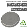 Люк легкий канализационный 2.3 т Plastkraft (Сандкор) серый