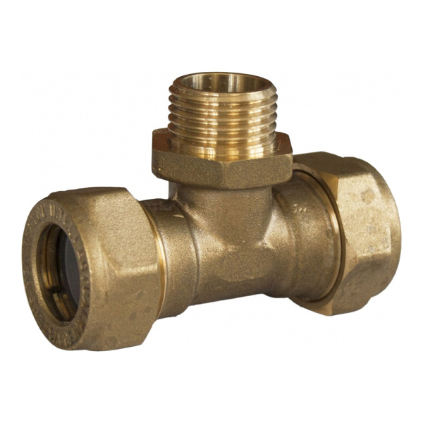 Тройник латунный Neptun IWS (M) 15 х 1/2" х 15 EF наружная резьба