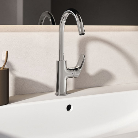 Смеситель для раковины Ideal Standard CeraLife O с поворотным изливом (h 21,5 см) BE015AA, хром
