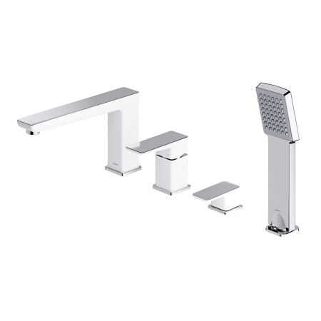 Смеситель на край ванны Omnires Parma BIA/CHR PM7432CRВ белый хром
