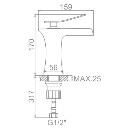 Смеситель для умывальника Ledeme L1055W-23 "Водопад"