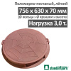 Люк канализационный лёгкий 3 т красный, Стандартпарк