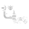 Сифон для ванны с переливом 1 1/2" х 40/50 Ани Е151 прямоточный