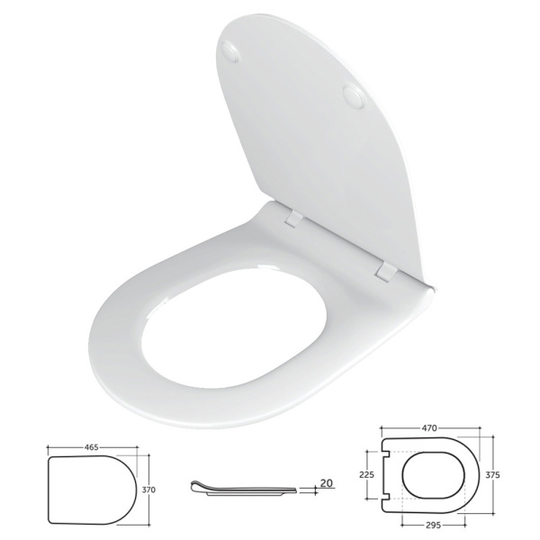 Комплект инсталляции 5 в 1 Alcaplast Rimflow с глянцевой хромированной кнопкой М671
