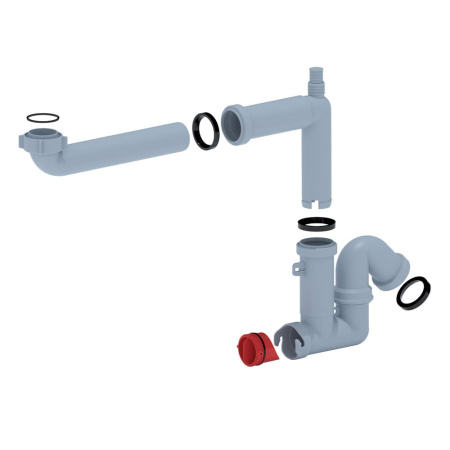 Сифон для мойки 1 1/2" х 40 мм смещенный с отводом (без выпуска) АНИ Пласт
