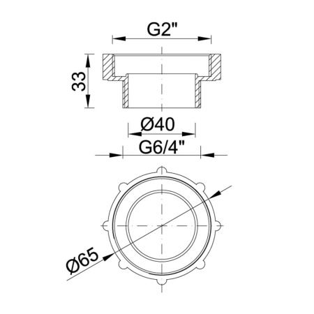 Переходной элемент к сифону 2" ВР х 1 1/2" НР STYRON STY-516-3
