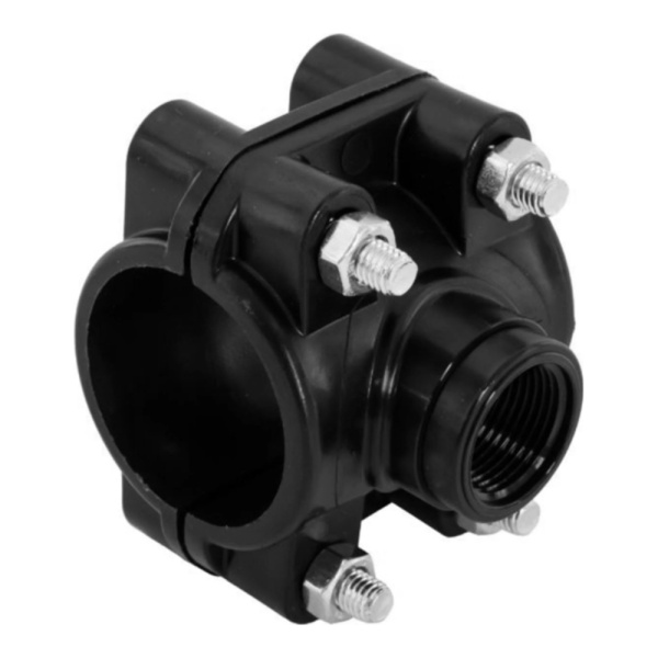 Хомут пластиковый для врезки в трубу 75 х 3/4" ВР Unidelta