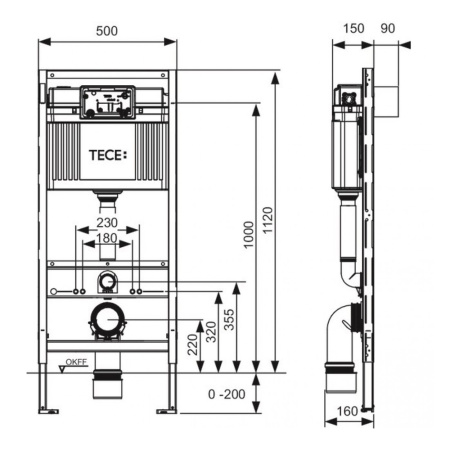 Инсталляция для унитаза TECE Base kit с панелью смыва easy fit и глянцевой хромированной кнопкой TECEbase, арт. 9.400.406 Инсталляция для унитаза TECE Base kit с панелью смыва easy fit и глянцевой хромированной кнопкой TECEbase, арт. 9.400.406