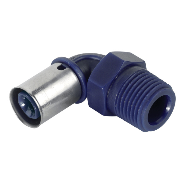 Пресс угол 90° 16 х 2.0 х 1/2" наружная резьба Wavin Пресс угол 90° 16 х 2.0 х 1/2" наружная резьба Wavin