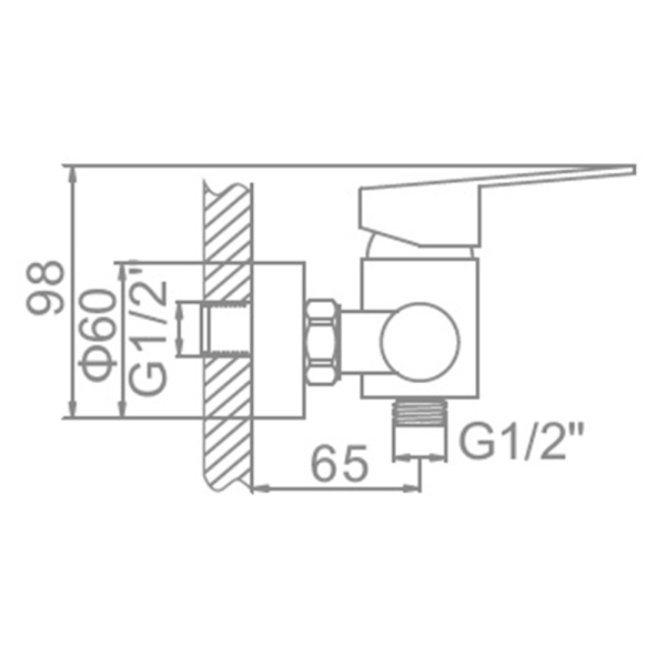 Смеситель для душа Ledeme L72003 с душевым гарнитуром Смеситель для душа Ledeme L72003 с душевым гарнитуром
