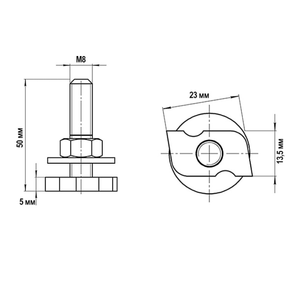 Болт быстрого монтажа М8 х 50 мм TANERS