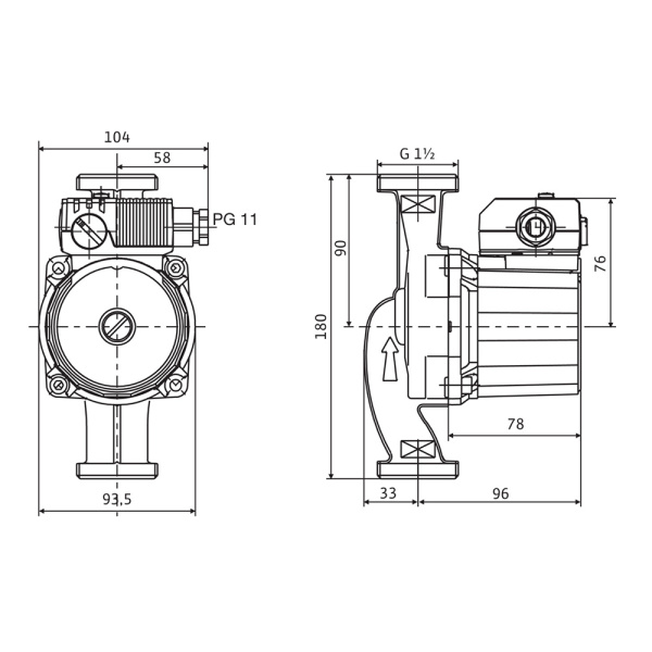 Насос циркуляционный Wilo STAR-RS 25/6-180, без гаек Насос циркуляционный Wilo STAR-RS 25/6-180, без гаек