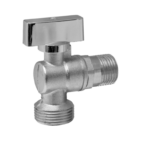 Кран шаровой угловой 1/2"НР х 3/4"НР Fornara (ручка металл)