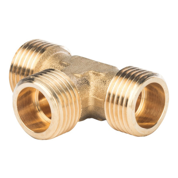 Тройник латунный 1/2" НР Цветлит