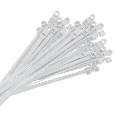 Хомут-стяжка с монтажным отверстием 4.8 х 200 мм белый (100 шт в уп.) STARFIX