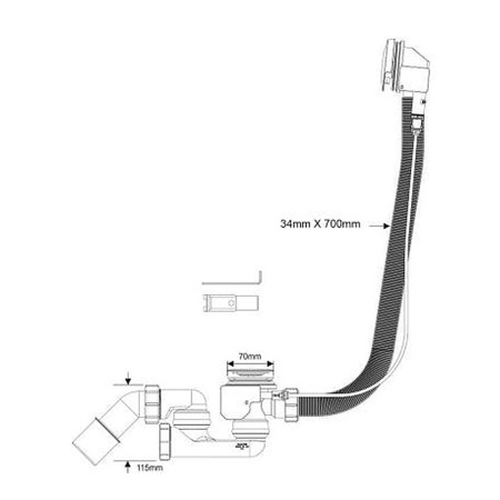 Сифон для ванны Push Button McALPINE HC31PB-CP с пневмокнопкой