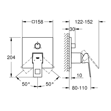 Встраиваемый смеситель для душа Grohe Eurocube 24094000