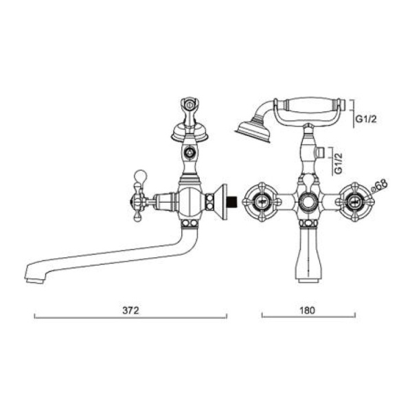 Смеситель для ванны Gerhans K13010