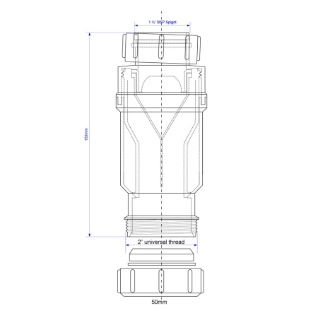Сифон McAlpine MACVALVE-18 с сухим затвором 50 мм и накидной гайкой 1 1/2