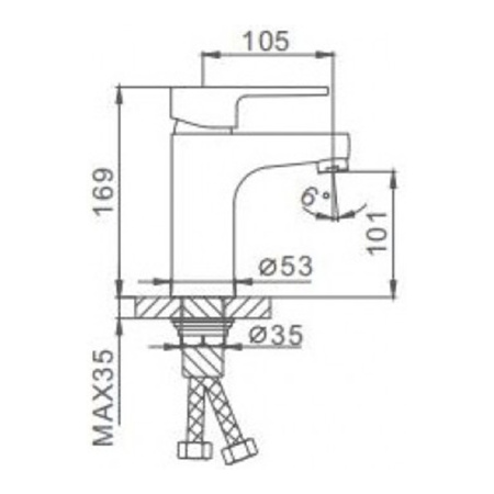 Смеситель для умывальника Frap F1030-4 бронза