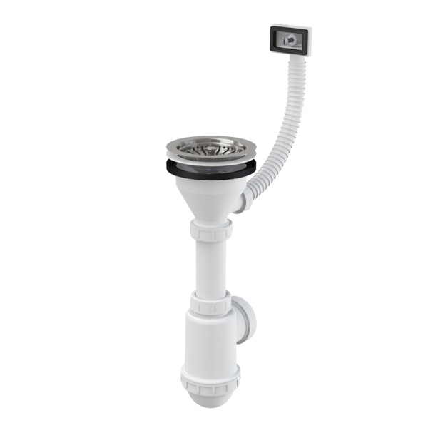 Сифон для мойки Alcaplast A447-DN50/40 с нержавеющей решеткой DN115, с гофропереливом