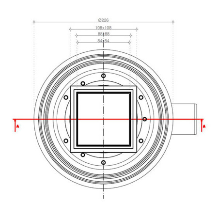 Душевой трап точечный 100 х 100 мм Pestan Confluo Standart PLATE 1 (2 в 1: нерж/под плитку)
