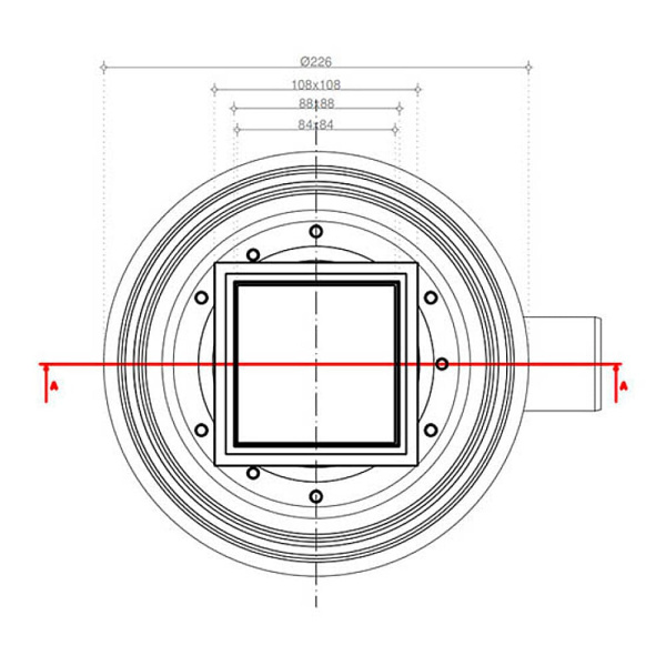 Душевой трап точечный 100 х 100 мм Pestan Confluo Standart PLATE 1 (2 в 1: нерж/под плитку)