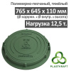 Люк тяжелый канализационный 12.5 т, h110, Plastkraft (Сандкор) зелёный