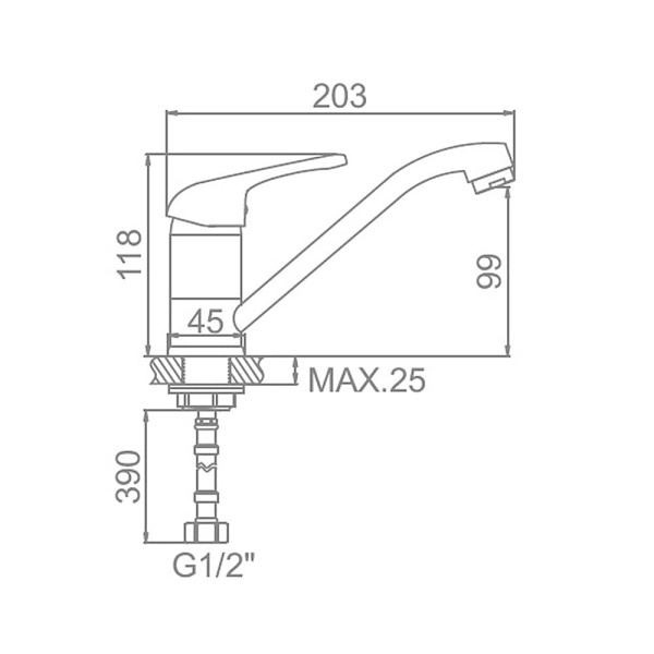 Смеситель для кухни настенный Ledeme L4539B-2