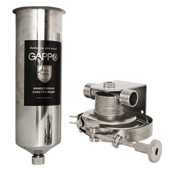Фильтр магистральный SL10, 3/4" (нержавеющая сталь) с полипропиленовым картриджем, Gappo