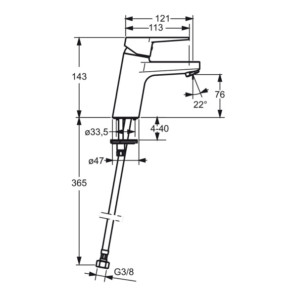 Смеситель для умывальника Oras Twista 3810F