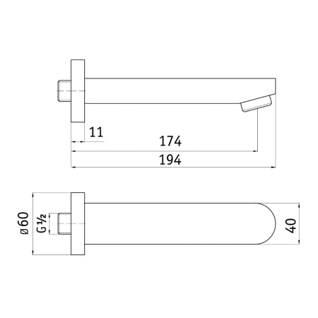 Излив для ванны Deante Cascada NAC_081K овальный хром