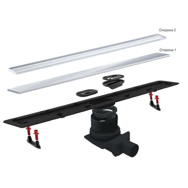 Душевой трап линейный 550 мм 2в1 Pestan Confluo Frameless Line (хром матовый / под плитку)