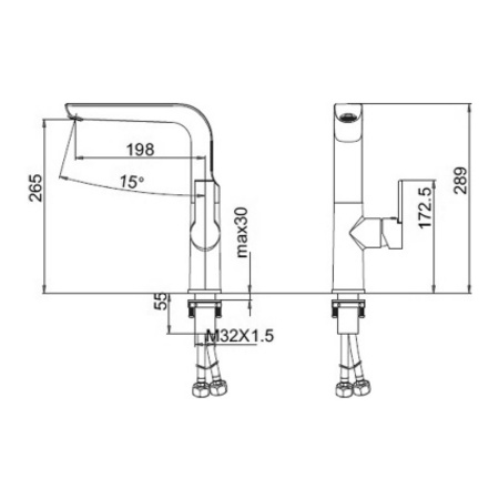 Смеситель для кухонной мойки Gerhans K14080A высокий сатин