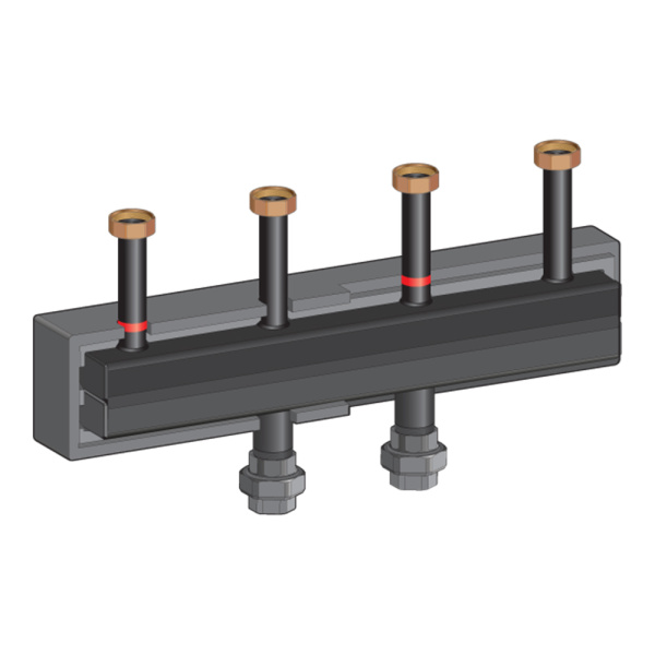 Коллектор распределительный Meibes на 2 отоп. контура до 130 кВт арт. M66301.80