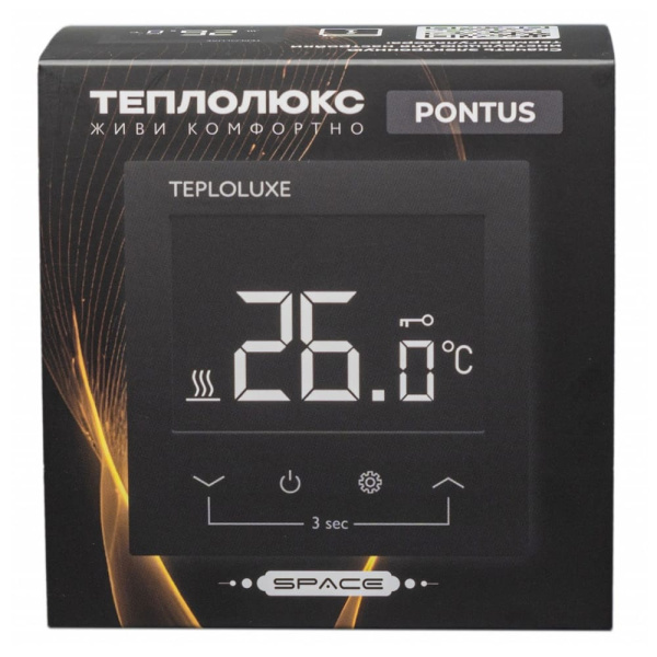 Терморегулятор электронный Pontus Чёрный Spase, Теплолюкс
