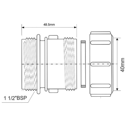 Переходник компрессионный Ду 40 мм x 1 1/2" НР McALPINE