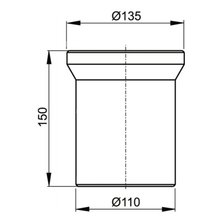 Фановая труба для унитаза прямая 110 х 150 мм Alcaplast A91-150