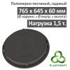 Люк садовый канализационный 1.5 т Plastkraft (Сандкор) черный